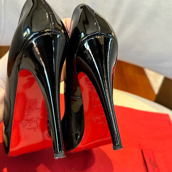 Brand New Authentic Christian Louboutin Patent Leather Very Prive Platform Heel - Picture 8 of 9